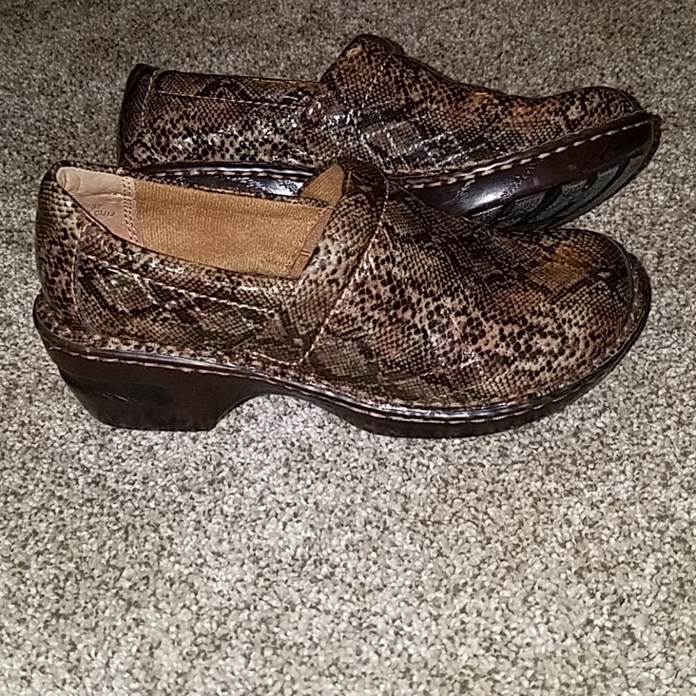 BOC clogs snakeskin pattern